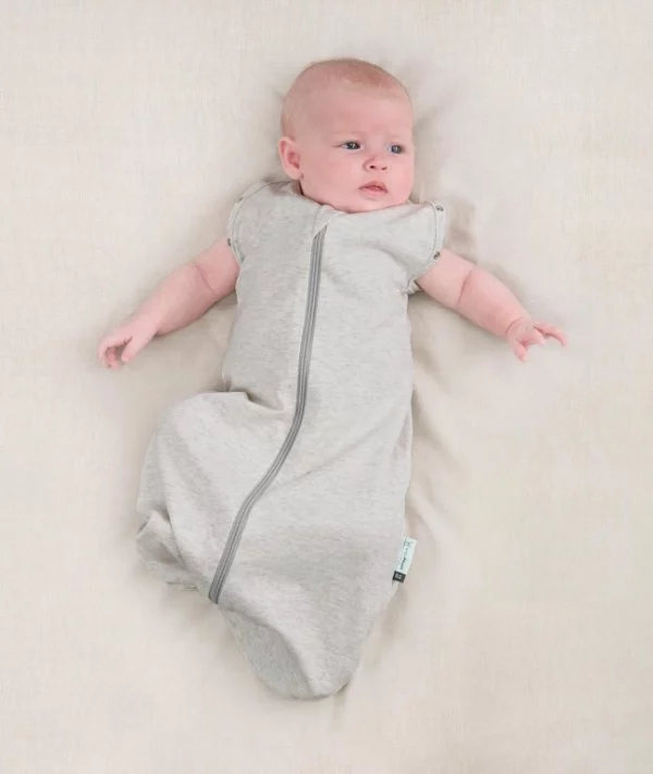 Saculet Swaddle Cocoon infasat Bebe Bumbac  3-6 luni - 1.0 Tog Gri ErgoPouch - imagine 2
