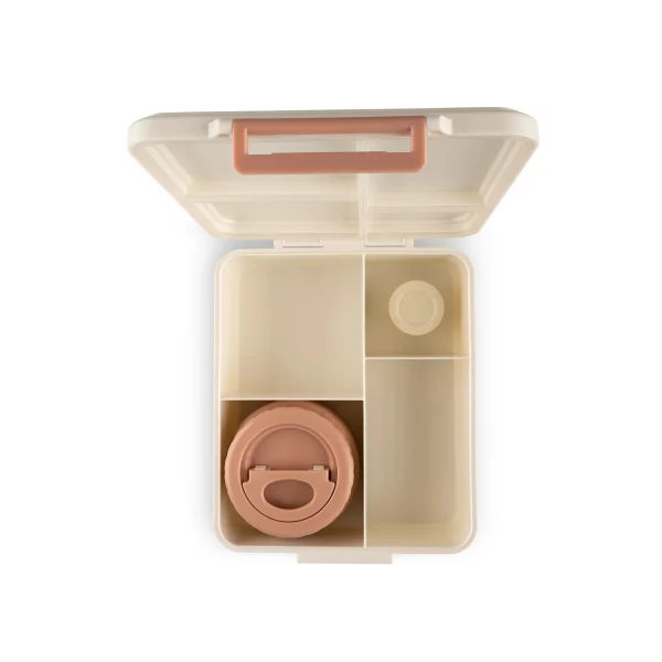 Caserola Tritan Snack bento copii  cu 4 compartimente  si borcan termoizolant- Cherry - imagine 2