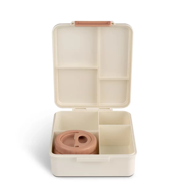 Caserola Tritan Snack bento copii  cu 4 compartimente  si borcan termoizolant- Cherry - imagine 3