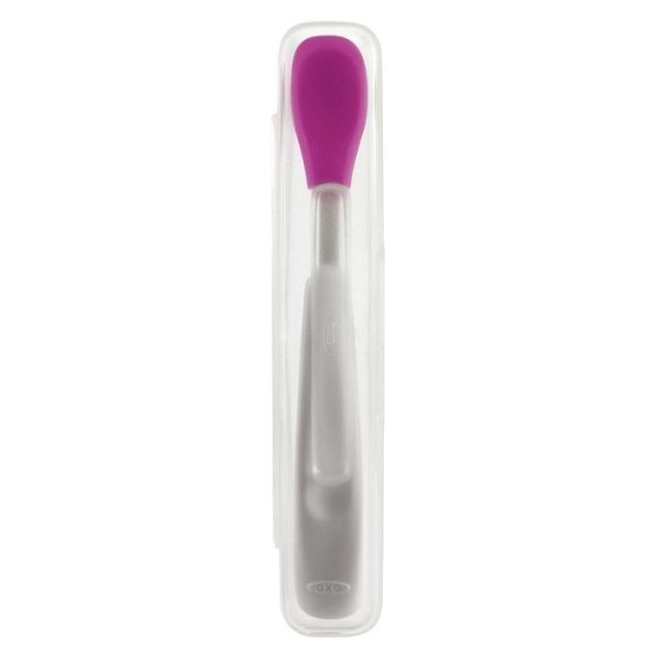 Lingurita silicon cu etui- Oxo On the Go Pink 6+ - imagine 2