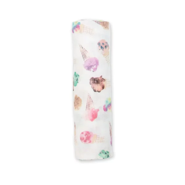 Muselina 100 % bambus / bumbac 120x120 cm - Lulujo Icecream - imagine 5