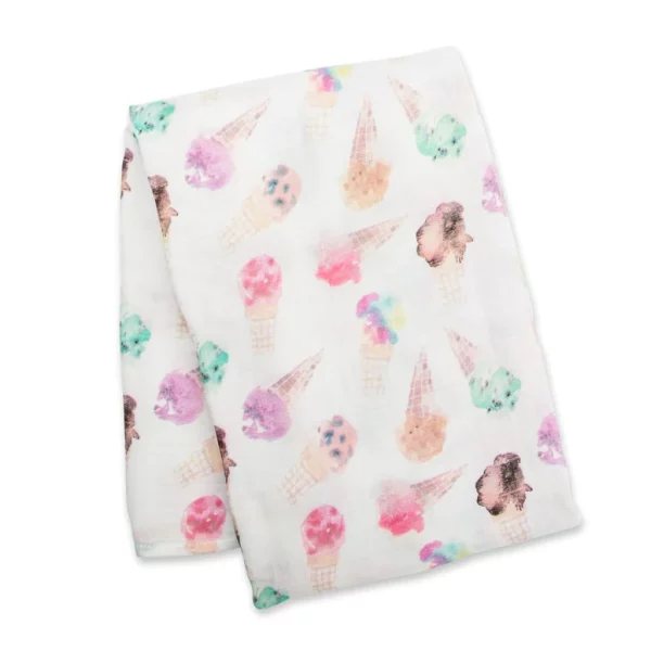 Muselina 100 % bambus / bumbac 120x120 cm - Lulujo Icecream