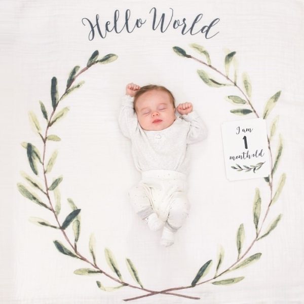 Muselina Milestone  pentru fotografii - Lulujo Hello World - imagine 3