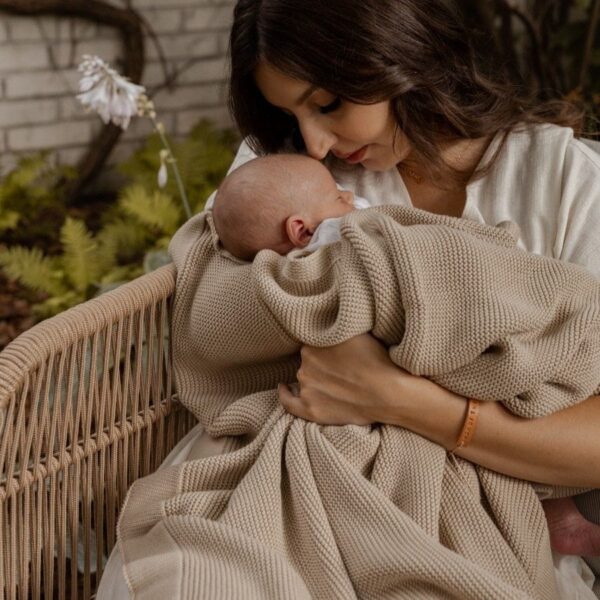 Paturica Bebe bambus Clasic - Cappuccino - imagine 2