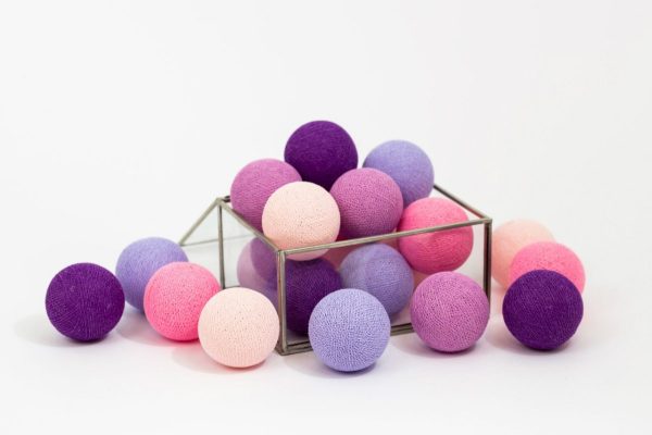 Ghirlanda luminoasa electrica cu becuri si bile din bumbac - Light Berry 35 lumini