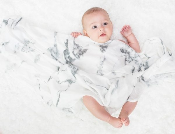 Muselina Swaddle Bambus / Bumbac 120x120 cm - Marmura - imagine 2