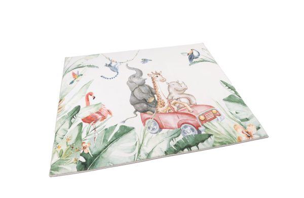 Covor pentru joaca termoizolant moale antibacterian - Jungla Savannah Cozy 125x165 cm