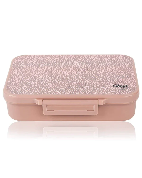 Caserola termoizolanta bento copii din Tritan cu 4 compartimente - Lunch Pink Animal Print