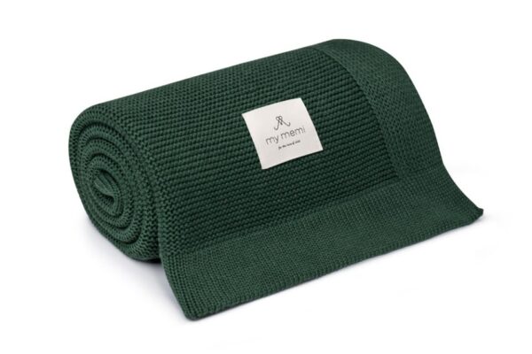 Paturica Bebe bambus/bumbac 80x100 - Verde inchis