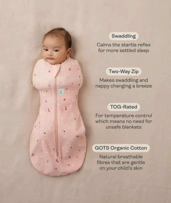 Saculet Swaddle Cocoon infasat Bebe Bumbac 0-3 luni - 1.0 Tog Parada Savannah ErgoPouch - imagine 7