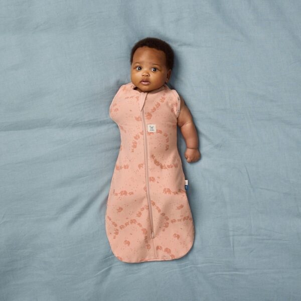 Saculet Swaddle Cocoon infasat Bebe Bumbac 0-3 luni - 1.0 Tog Parada Elefanti ErgoPouch - imagine 6