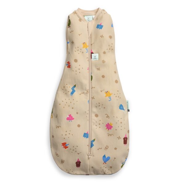 Saculet Swaddle Cocoon infasat Bebe Bumbac  3-6 luni - 1.0 Tog Birthday Blobs ErgoPouch