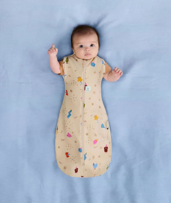 Saculet Swaddle Cocoon infasat Bebe Bumbac 0-3 luni - 1.0 Tog Bithday Blobs ErgoPouch - imagine 4