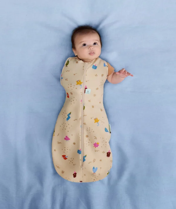 Saculet Swaddle Cocoon infasat Bebe Bumbac 0-3 luni - 1.0 Tog Bithday Blobs ErgoPouch - imagine 6