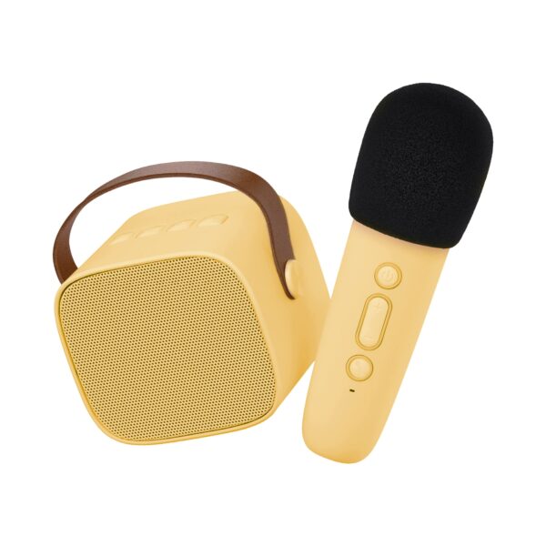 Set Karaoke Microfon si Boxa Audio Bluetooth - Kids Galben Lalarma