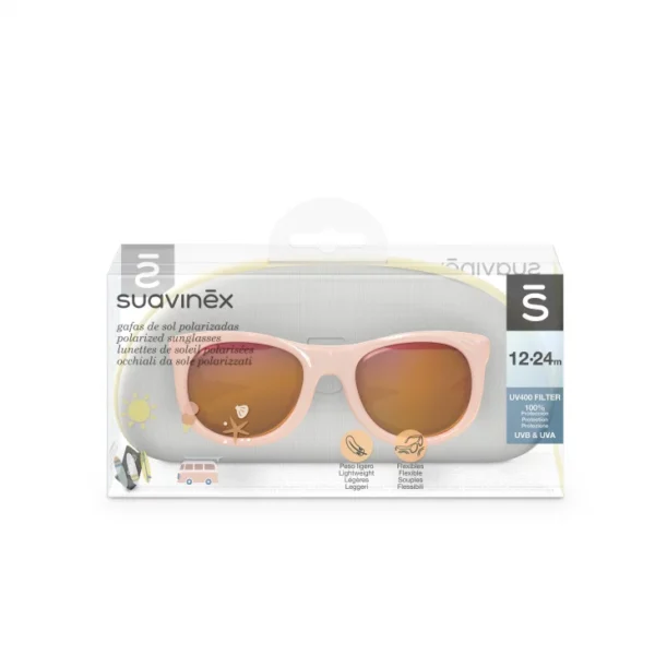 Ochelari de soare POLARIZATI 2-3 ani ROZ protecție 100% împotriva razelor UVB și UVA Baby Suavinex - imagine 2