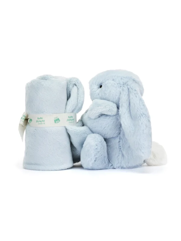 Paturica Doudou comforter bebelusi  - Iepuras Bashful Baby Blue Jellycat - imagine 3