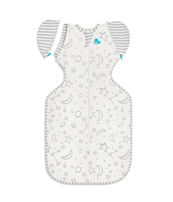 Saculet Swaddle UP Brate sus Detasabile infasat Bebe BAMBUS Tranzitie  3-6 Luni 6-8.5 Kg  - 1.0 TOG Moon LOVETODREAM M - imagine 2