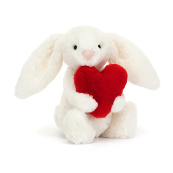 Iepuras Jellycat Bashful Red Love Heart Bunny 18 cm