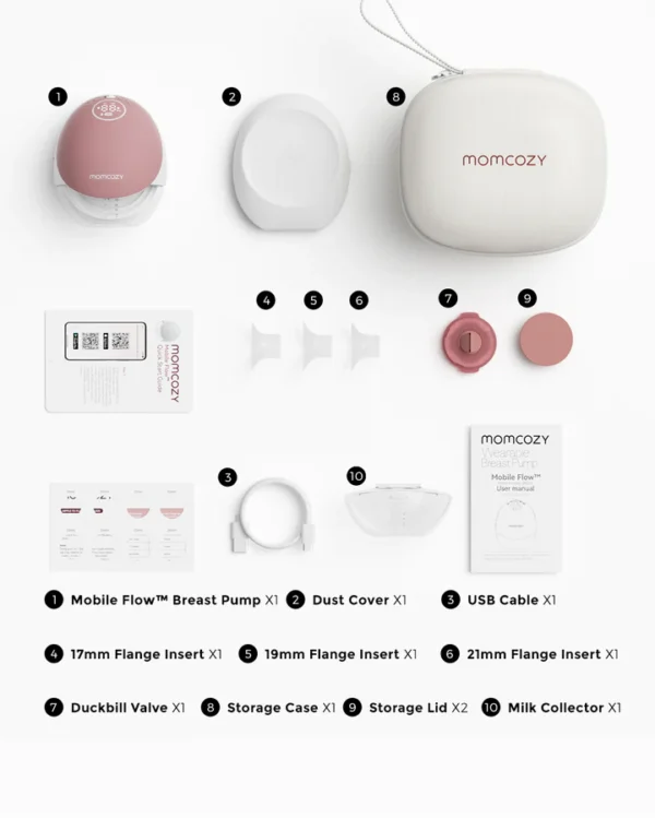 Pompa de san Portabila SINGLE- MOMCOZY MOBILE FLOW M9 Maxima Eficacitate Control Mobil - Rosu 1 buc - imagine 5