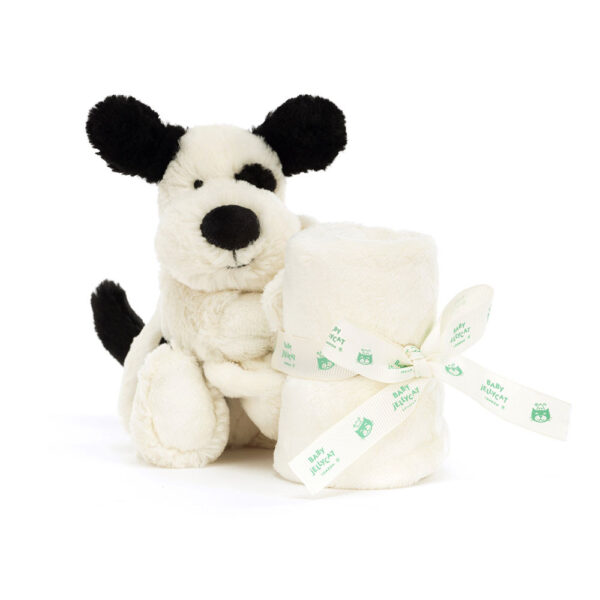 Paturica Doudou comforter bebelusi  - Bashful Black & Cream Puppy  Jellycat