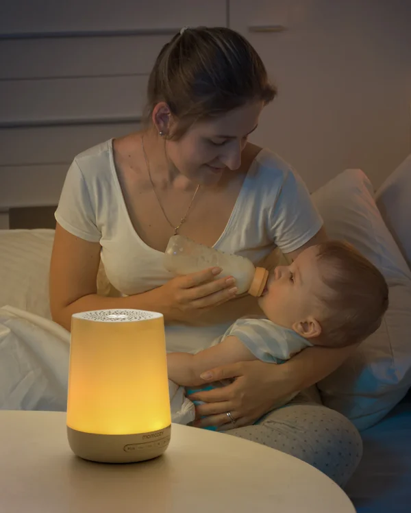 Dispozitiv SMART cu acumulator 2 in 1 Lampa de veghe si Aparat Sunete  White Noise - Control Mobil Baby Momcozy - imagine 2