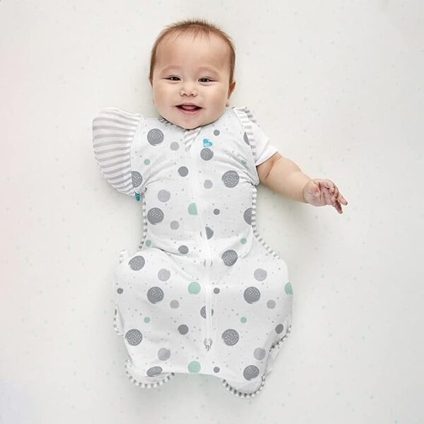 Saculet Swaddle UP Brate sus Detasabile infasat Bebe Bumbac Tranzitie 3-6 Luni 6-8.5 Kg - 0.2 TOG White LOVETODREAM M