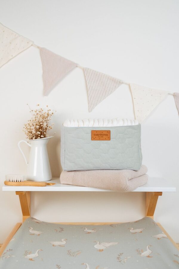 Container Depozitare pentru accesorii bebe L - Velvet Olive - imagine 4