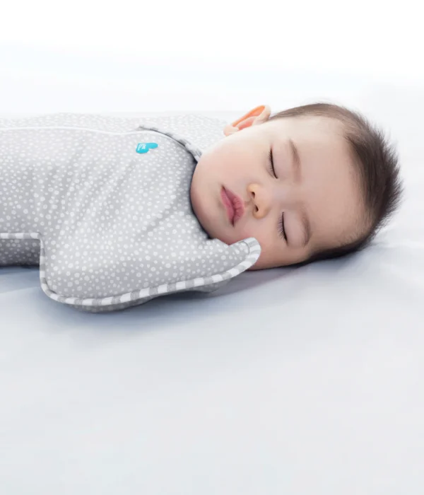 Saculet Swaddle UP Brate sus infasat Bebe Bambus Nou-nascut 0-2 Luni 3.5-6 Kg - 1 TOG  Grey Dots LOVETODREAM S - imagine 2