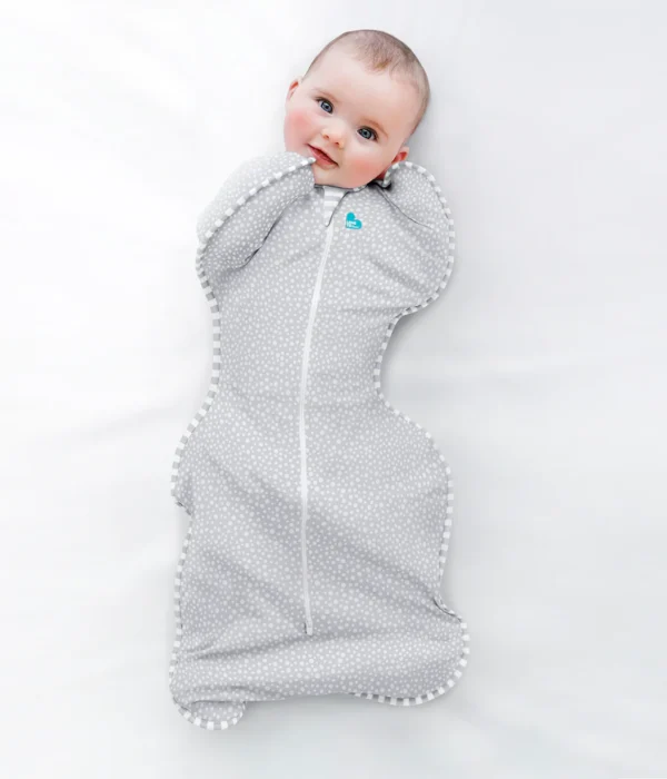 Saculet Swaddle UP Brate sus infasat Bebe Bambus Nou-nascut 0-2 Luni 3.5-6 Kg - 1 TOG  Grey Dots LOVETODREAM S - imagine 3