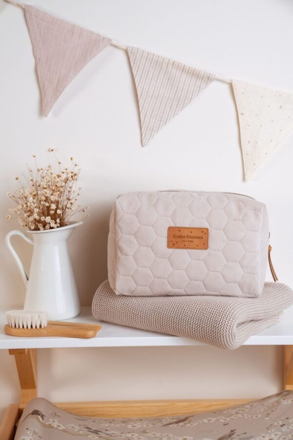 Geanta cosmetice / accesorii - Velvet Beige M 23x18 - imagine 2