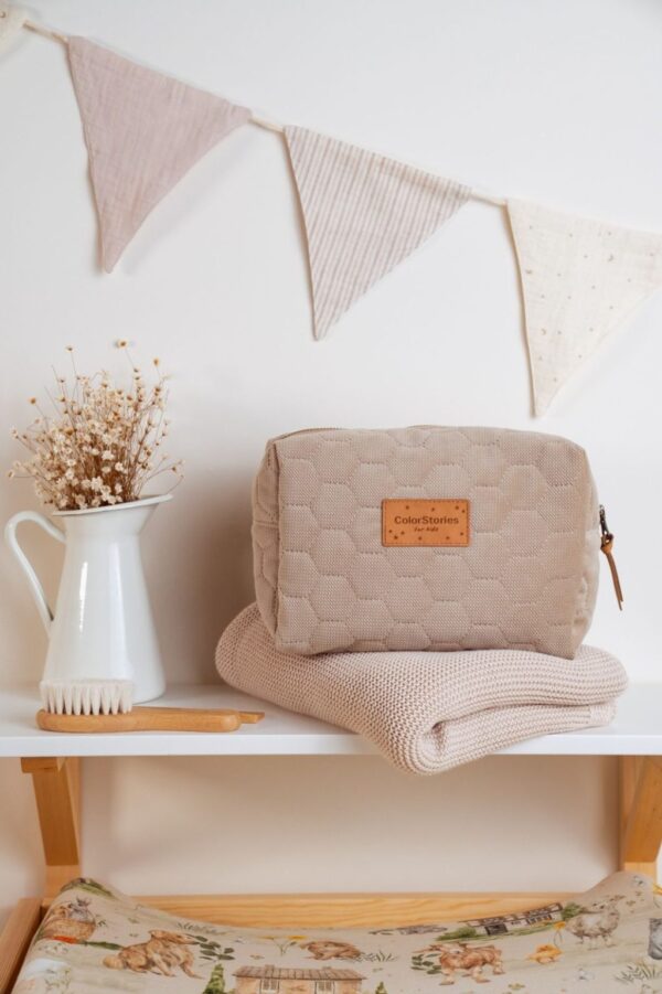 Geanta cosmetice / accesorii - Velvet Cappuccino M 23x18 - imagine 2
