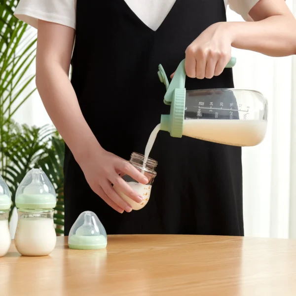 Container Borcan de sticla pentru stocare lapte matern sau pregătirea formulei- Verde Momcozy - imagine 5