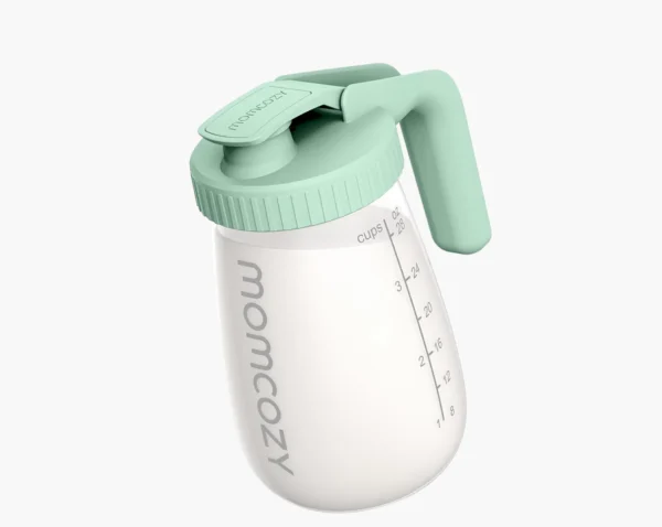 Container Borcan de sticla pentru stocare lapte matern sau pregătirea formulei- Verde Momcozy