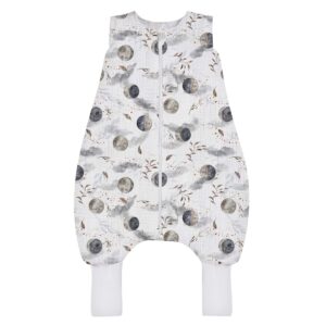 Sac de dormit cu picioare Muselina  Bumbac Light XS 6-12 luni - Moonlight 0.5 TOG