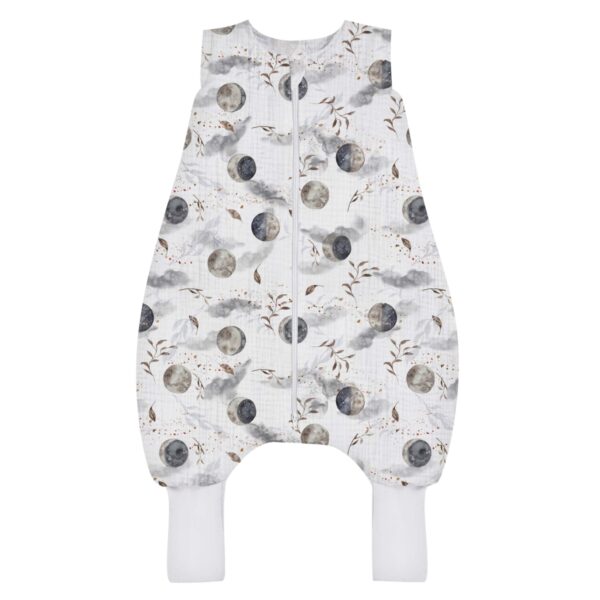 Sac de dormit cu picioare Muselina  Bumbac Light XS 6-12 luni - Moonlight 0.5 TOG