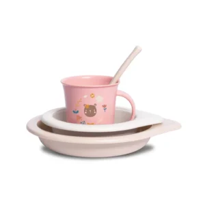 SET pentru masa 4 piese roz +6 luni Forest Suavinex