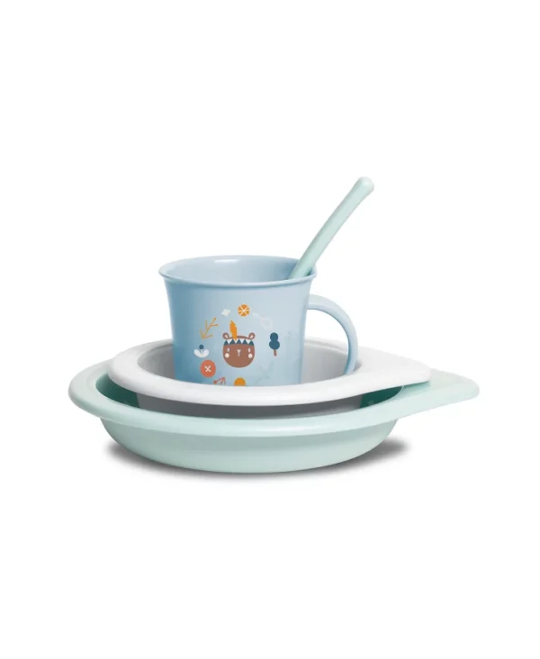 SET pentru masa 4 piese albastru+6 luni Forest Suavinex