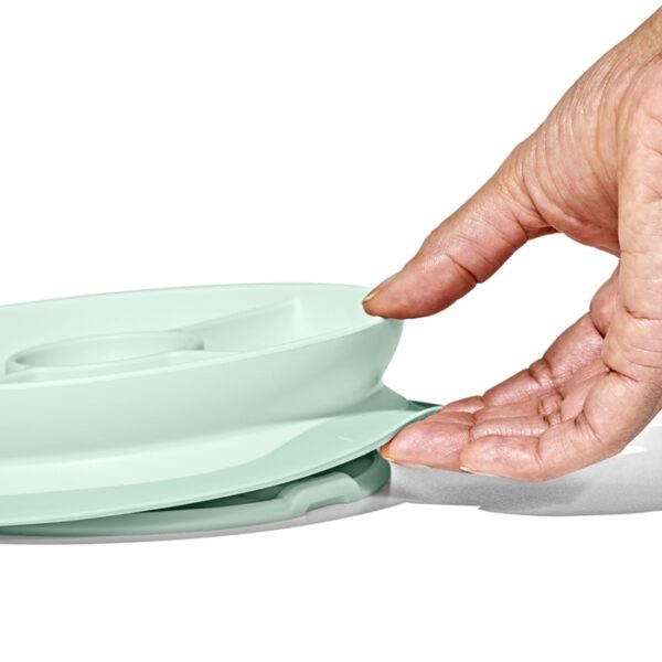 Farfurie compartimentata cu ventuza  -  Stick & Stay Oxo Sage Green  6+ - imagine 4
