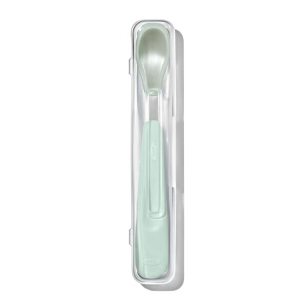 Lingurita silicon cu etui- Oxo On the Go Sage Green 6+ - imagine 2