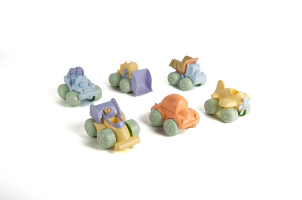 Set 6 Vehicule din materiale recliclate 17 cm  - Pastel Dantoy