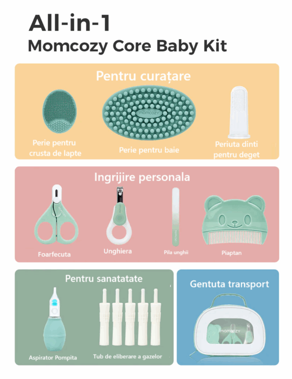 SET INGRIJIRE NOU NASCUT  BABY 14 PIESE - Momcozy All-in-1 Core Baby Kit - imagine 2