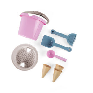 Set de joaca pentru Nisip , Plaja - Galeata cu Inghetata 8 Piese PINK Dantoy