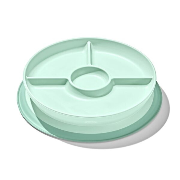 Farfurie compartimentata cu ventuza  -  Stick & Stay Oxo Sage Green  6+