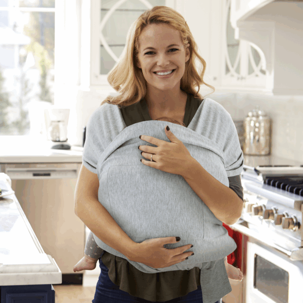 Marsupiu Wrap Sling cu suport spate Ergonomic 3.5 - 22 kg Babe-Toddler   - Gri MOMCOZY - imagine 5