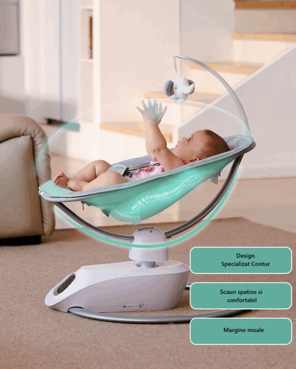 Leagan Electric bebe -Momcozy CocoSway 3D-Motion Electric Baby Swing - imagine 2