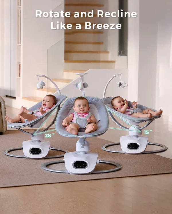 Leagan Electric bebe -Momcozy CocoSway 3D-Motion Electric Baby Swing - imagine 8