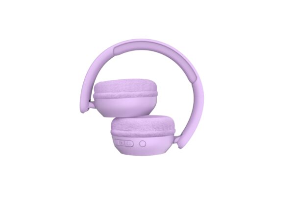 Casti Wireless Audio Bluetooth cu Lumini - Kids Purple Lalarma - imagine 4