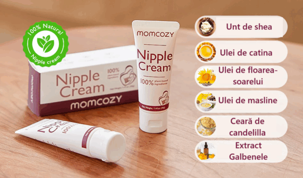 Crema Hidratanta Naturala pentru mameloane fara Lanolina 40 gr - Momcozy - imagine 4
