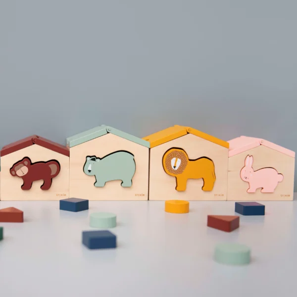 Casuta lemn forme Puzzle- Urs polar - imagine 4